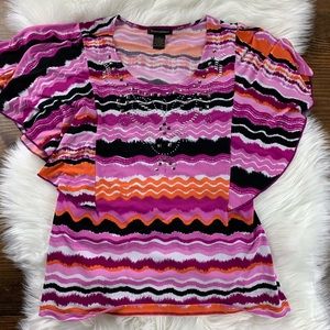 Women’s Susan Lawrence Multi-Colored Blouse Sz S